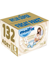 Molfix Pure & Soft 5 Numara Cırtlı Bebek Bezi 132 Adet