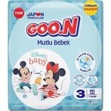 Goon Mutlu Bebek 3 Numara Cırtlı Bebek Bezi 400 Adet