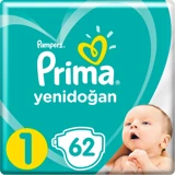 Prima 1 Numara Cırtlı Bebek Bezi 62 Adet