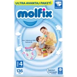 Molfix Maxi 4 Numara Cırtlı Bebek Bezi 136 Adet