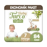 Baby Turco Doğadan XXLarge 7 Numara Cırtlı Bebek Bezi 3x28 Adet