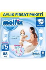 Molfix Junior Plus 5 Numara Bantlı Bebek Bezi 88 Adet