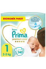 Prima Premium Care Yenidoğan 1 Numara Cırtlı Bebek Bezi 140 Adet