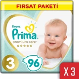 Prima Premium Care 3 Numara Cırtlı Bebek Bezi 288 Adet