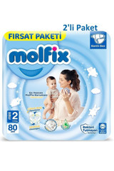 Molfix Mini 2 Numara Göbek Oyuntulu Bantlı Bebek Bezi 2x80 Adet