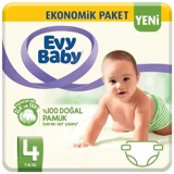 Evy Baby Ekonomik Paket Maxi 4 Numara Cırtlı Bebek Bezi 27 Adet