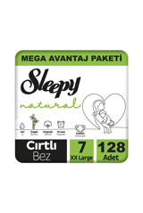 Sleepy Natural 7 Numara Organik Cırtlı Bebek Bezi 128 Adet