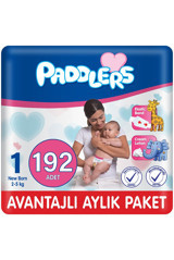Paddlers Yenidoğan 1 Numara Organik Cırtlı Bebek Bezi 192 Adet