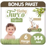 Baby Turco Doğadan 6 Numara Bantlı Bebek Bezi 2x72 Adet