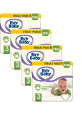 Evy Baby Fırsat Paketi Midi 3 Numara Cırtlı Bebek Bezi 248 Adet