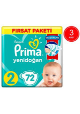 Prima Geliştirilmiş Yenidoğan 1 Numara Göbek Oyuntulu Cırtlı Bebek Bezi 3x72 Adet