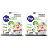 Sleepy Natural Ultra Hassas 2 Numara Organik Cırtlı Bebek Bezi 2x20 Adet