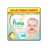 Prima Premium Care 4 Numara Cırtlı Bebek Bezi 138 Adet