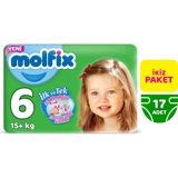 Molfix Extra Large 6 Numara Göbek Oyuntulu Bantlı Bebek Bezi 17 Adet