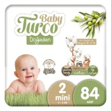 Baby Turco Doğadan 2 Numara Bantlı Bebek Bezi 84 Adet