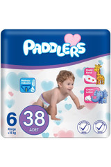 Paddlers X-Large 6 Numara Organik Cırtlı Bebek Bezi 38 Adet