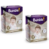 Bumble Jumbo Paket 3 Numara Cırtlı Bebek Bezi 2x70 Adet