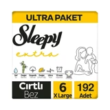 Sleepy Ekstra 6 Numara Organik Cırtlı Bebek Bezi 3x64 Adet