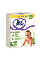 Evy Baby Hipoalerjenik 3'lü Fırsat Paketi 4 Numara Cırtlı Bebek Bezi 168 Adet