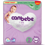 Canbebe Fırsat Paketi 2 Numara Bantlı Bebek Bezi 360 Adet