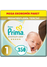 Prima Premium Care Yenidoğan 1 Numara Göbek Oyuntulu Cırtlı Bebek Bezi 350 Adet