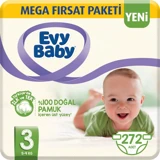 Evy Baby Mega Fırsat Paketi 3 Numara Cırtlı Bebek Bezi 272 Adet