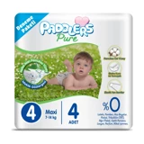 Paddlers Pure 4 Numara Organik Cırtlı Bebek Bezi 4 Adet