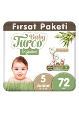 Baby Turco Doğadan Junior 5 Numara Cırtlı Bebek Bezi 72 Adet