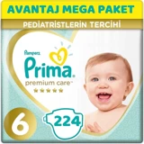 Prima Premium Care 6 Numara Cırtlı Bebek Bezi 224 Adet