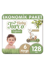 Baby Turco Doğadan XLarge 6 Numara Cırtlı Bebek Bezi 128 Adet