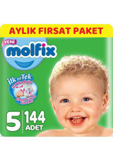 Molfix 3D Junior 5 Numara Cırtlı Bebek Bezi 144 Adet