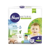 Sleepy Natural Ultra Hassas 4 Numara Organik Cırtlı Bebek Bezi 27 Adet