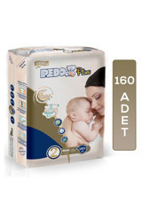 Pedo Plus Mini Ikiz 2 Numara Organik Cırtlı Bebek Bezi 160 Adet