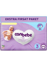 Canbebe Midi Ekstra Fırsat Paketi 3 Numara Bantlı Bebek Bezi 408 Adet