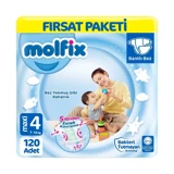 Molfix Maxi 4 Numara Bantlı Bebek Bezi 2x60 Adet