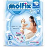 Molfix Junior Plus 5 Numara Bantlı Bebek Bezi 18 Adet