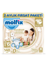 Molfix Pure & Soft 6 Numara Cırtlı Bebek Bezi 148 Adet