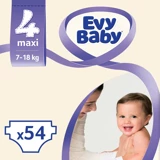Evy Baby Maxi Dev Paket 4 Numara Cırtlı Bebek Bezi 54 Adet