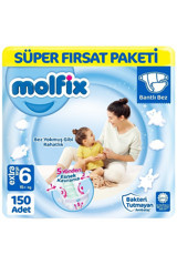 Molfix Extra Large 6 Numara Bantlı Bebek Bezi 3x50 Adet