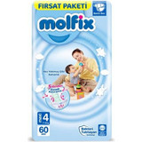 Molfix Maxi 4 Numara Bantlı Bebek Bezi 60 Adet