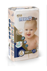 Pedo Plus Maxi Jumbo 4 Numara Organik Cırtlı Bebek Bezi 30 Adet
