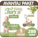 Baby Turco Doğadan 5 Numara Külot Bebek Bezi 288 Adet