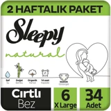 Sleepy Xlarge 6 Numara Organik Cırtlı Bebek Bezi