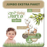 Baby Turco Doğadan XLarge 6 Numara Cırtlı Bebek Bezi 160 Adet