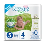 Paddlers Pure 5 Numara Organik Cırtlı Bebek Bezi 4 Adet