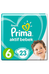 Prima Aktif Bebek Extra Large 6 Numara Cırtlı Bebek Bezi 23 Adet