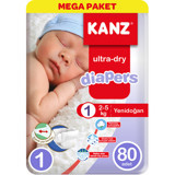 Kanz Ultra-Dry Yenidoğan Yenidoğan Cırtlı Bebek Bezi 80 Adet