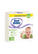 Evy Baby Ekonomik Paket Midi 3 Numara Cırtlı Bebek Bezi 30 Adet
