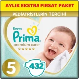 Prima Premium Care 5 Numara Cırtlı Bebek Bezi 432 Adet