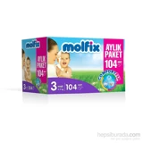 Molfix Comfort Fix 3 Numara Cırtlı Bebek Bezi 104 Adet